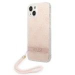 Guess GUOHCP14MH4STP iPhone 14 Plus 6.7 "pink / pink hardcase 4G Print Strap