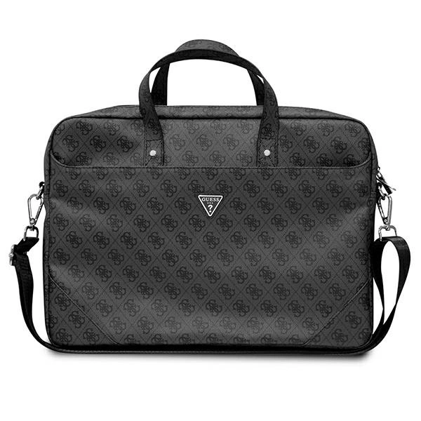 Guess Saffiano 4G Triangle Logo bag for a 16'' laptop - black