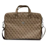 Guess Saffiano 4G Triangle Logo bag for a 16'' laptop - brown