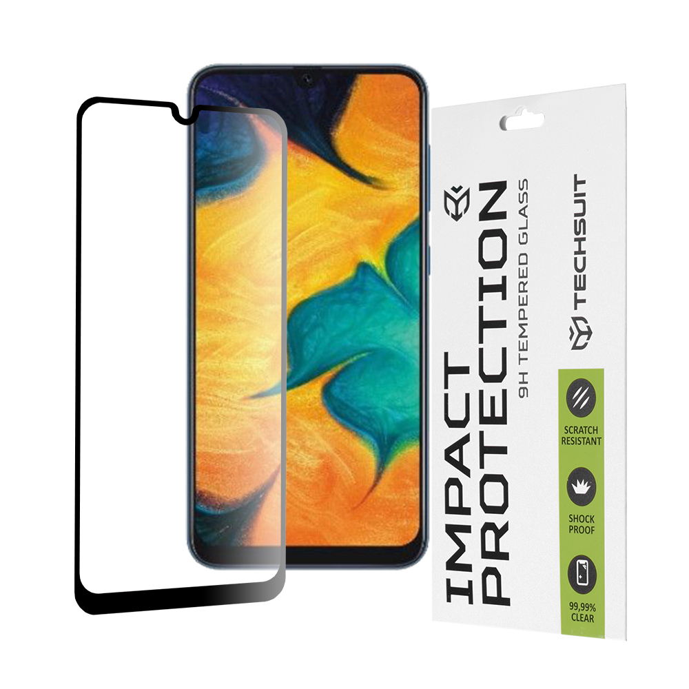 Techsuit - 111D Full Cover / Full Glue Glass - Samsung Galaxy A20 / A30 / A30s / A50 / A50s / M21 / M30 / M30s / M31 - Black