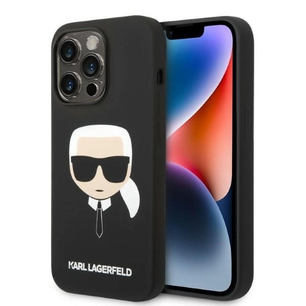 Karl Lagerfeld KLHMP14LSLKHBK iPhone 14 Pro 6.1 "hardcase black / black Silicone Karl`s Head Magsafe