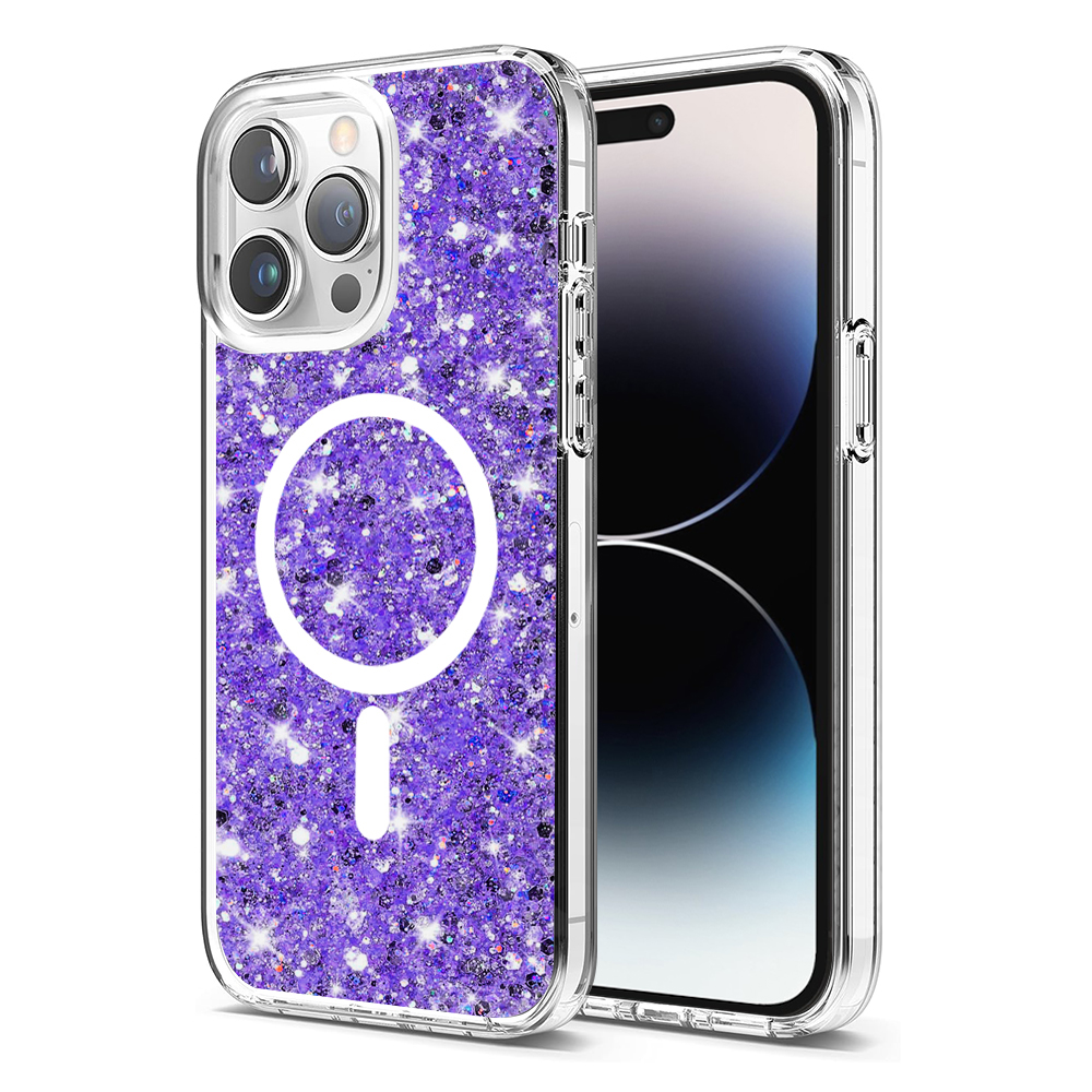 Techsuit - Sparkly Glitter MagSafe - iPhone 14 Pro Max - Purple