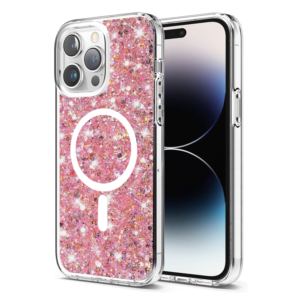 Techsuit - Sparkly Glitter MagSafe - iPhone 14 Pro Max - Pink