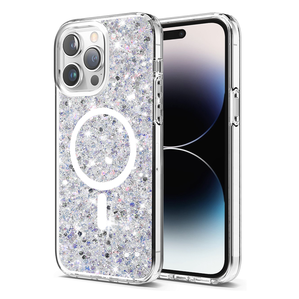 Techsuit - Sparkly Glitter MagSafe - iPhone 14 Pro - White