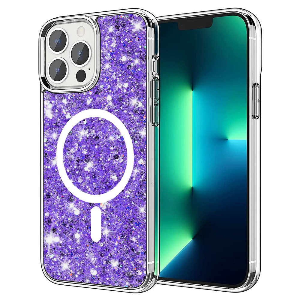 Techsuit - Sparkly Glitter MagSafe - iPhone 13 Pro Max - Purple