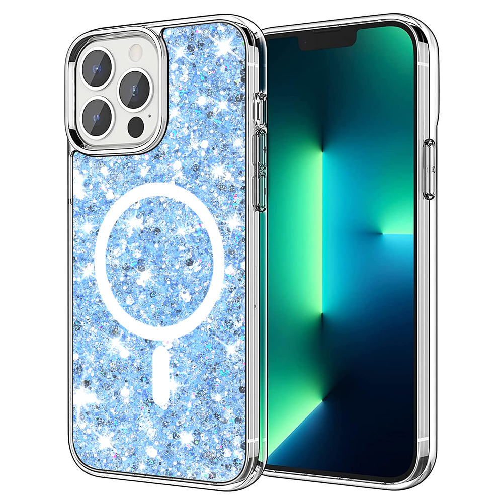 Techsuit - Sparkly Glitter MagSafe - iPhone 13 Pro - Blue