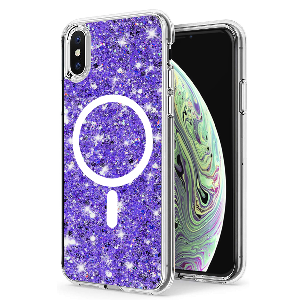 Techsuit - Sparkly Glitter MagSafe - iPhone XS Max - Purple