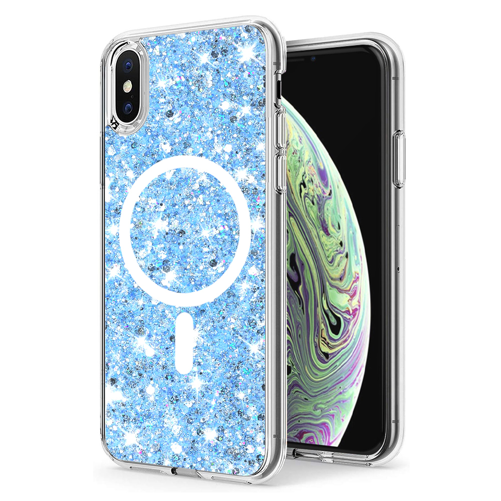 Techsuit - Sparkly Glitter MagSafe - iPhone XS Max - Blue