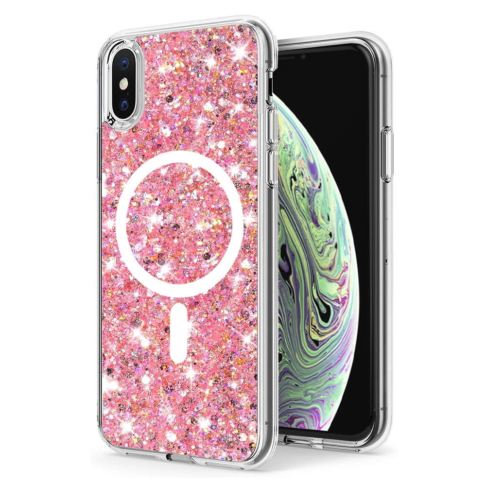 Techsuit - Sparkly Glitter MagSafe - iPhone XS Max - Pink