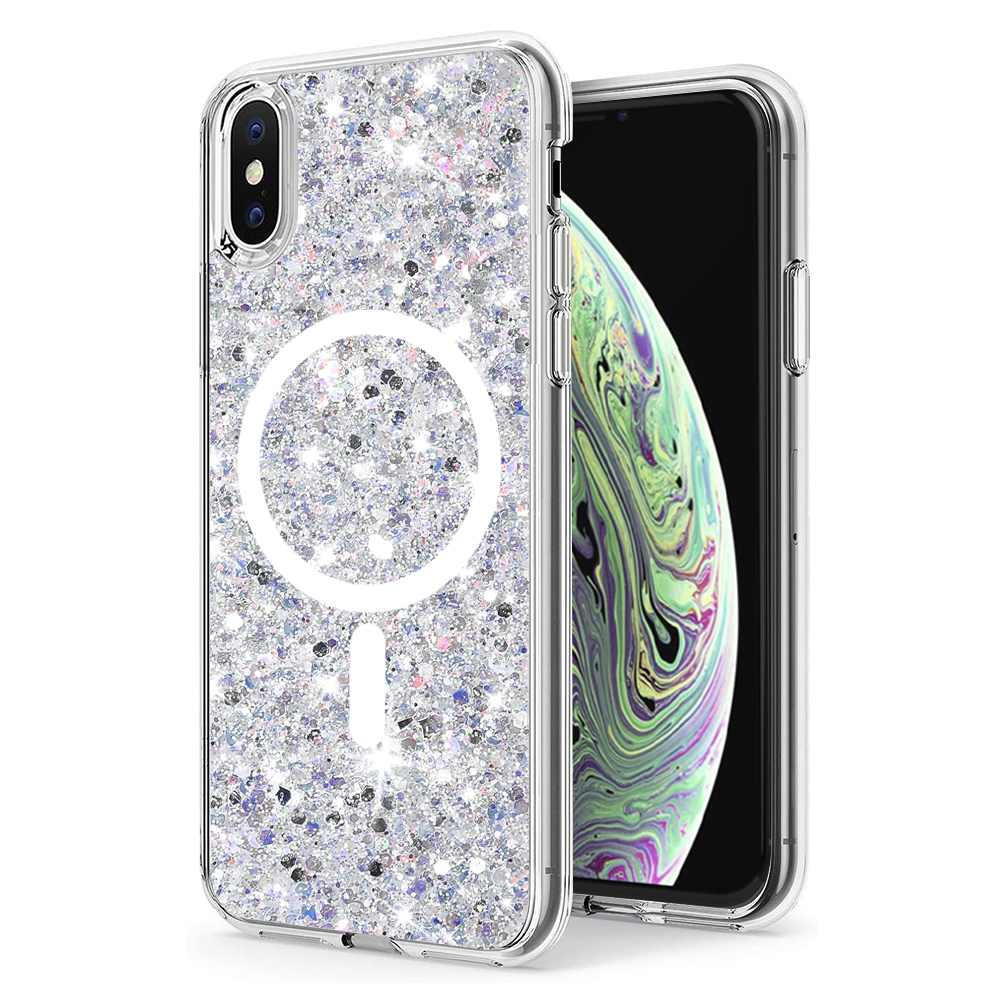 Techsuit - Sparkly Glitter MagSafe - iPhone XS Max - White