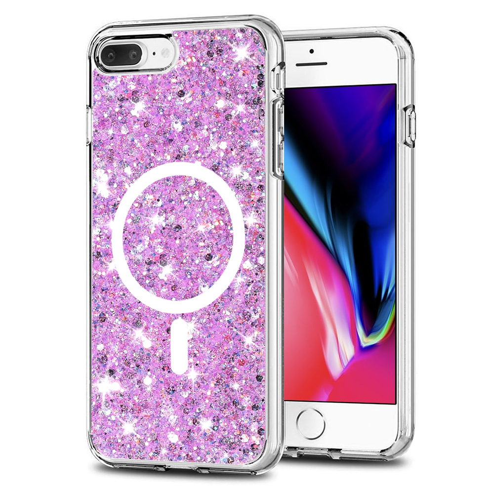 Techsuit - Sparkly Glitter MagSafe - iPhone 7 Plus / iPhone 8 Plus - Magenta