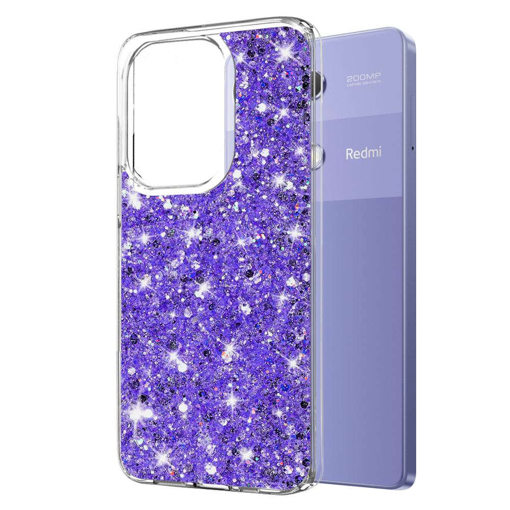 Techsuit - Sparkly Glitter - Xiaomi Redmi Note 13 Pro 4G / Poco M6 Pro 4G - Purple