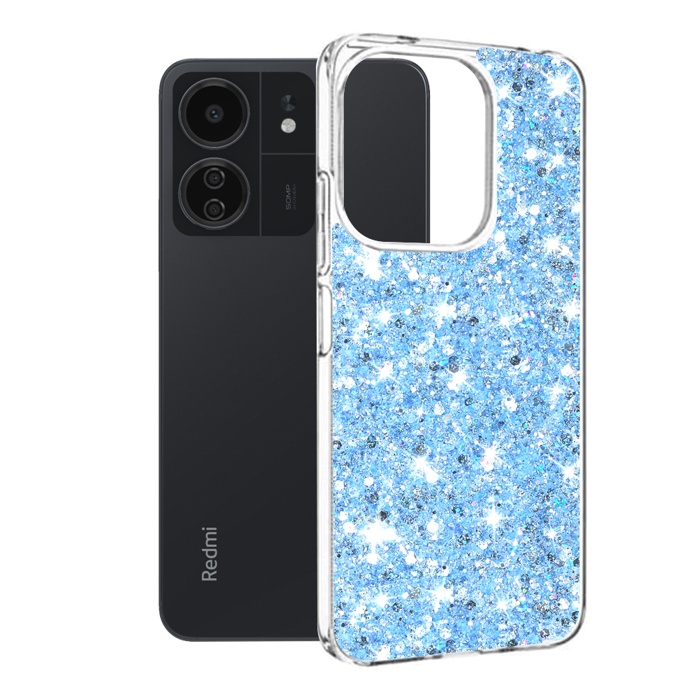 Techsuit - Sparkly Glitter - Xiaomi Redmi 13C 4G / 13C 5G / Poco M6 / C65 - Blue