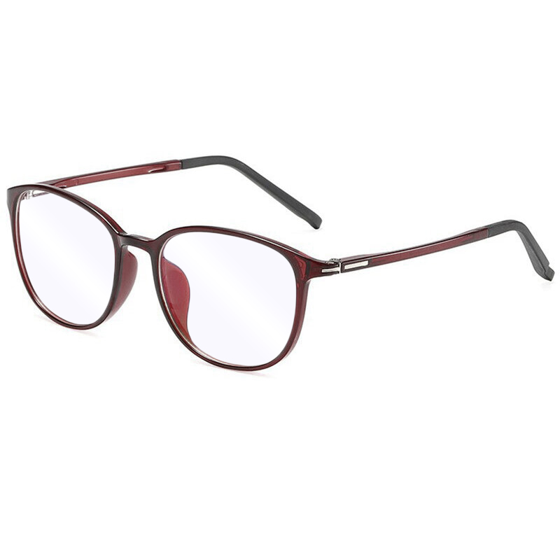 Techsuit - Anti-Blue Light Glasses Reflex PC (F2822) - Round - Wine Red