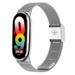 Techsuit - Watchband 15mm (W022) - Xiaomi Mi Band 8 / 8 NFC / 9 / 9 NFC - Silver