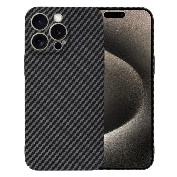 Techsuit - Carbonite FiberShell - iPhone 15 Pro Max - Black