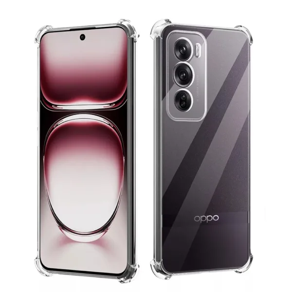 Techsuit - Shockproof Clear Silicone - Oppo Reno12 Pro - Clear