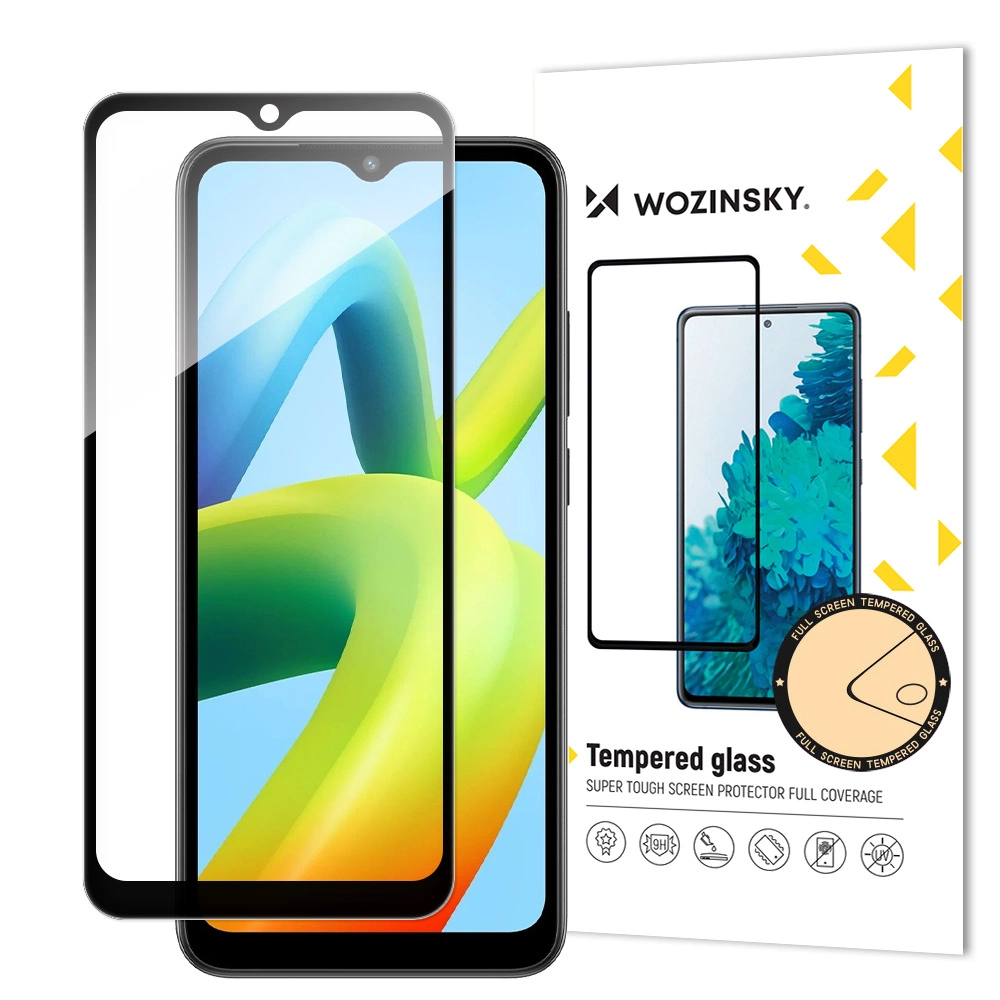 Wozinsky Full Glue Tempered Glass Full Screen Tempered Glass for Xiaomi Redmi A1+ 9H with Black Frame