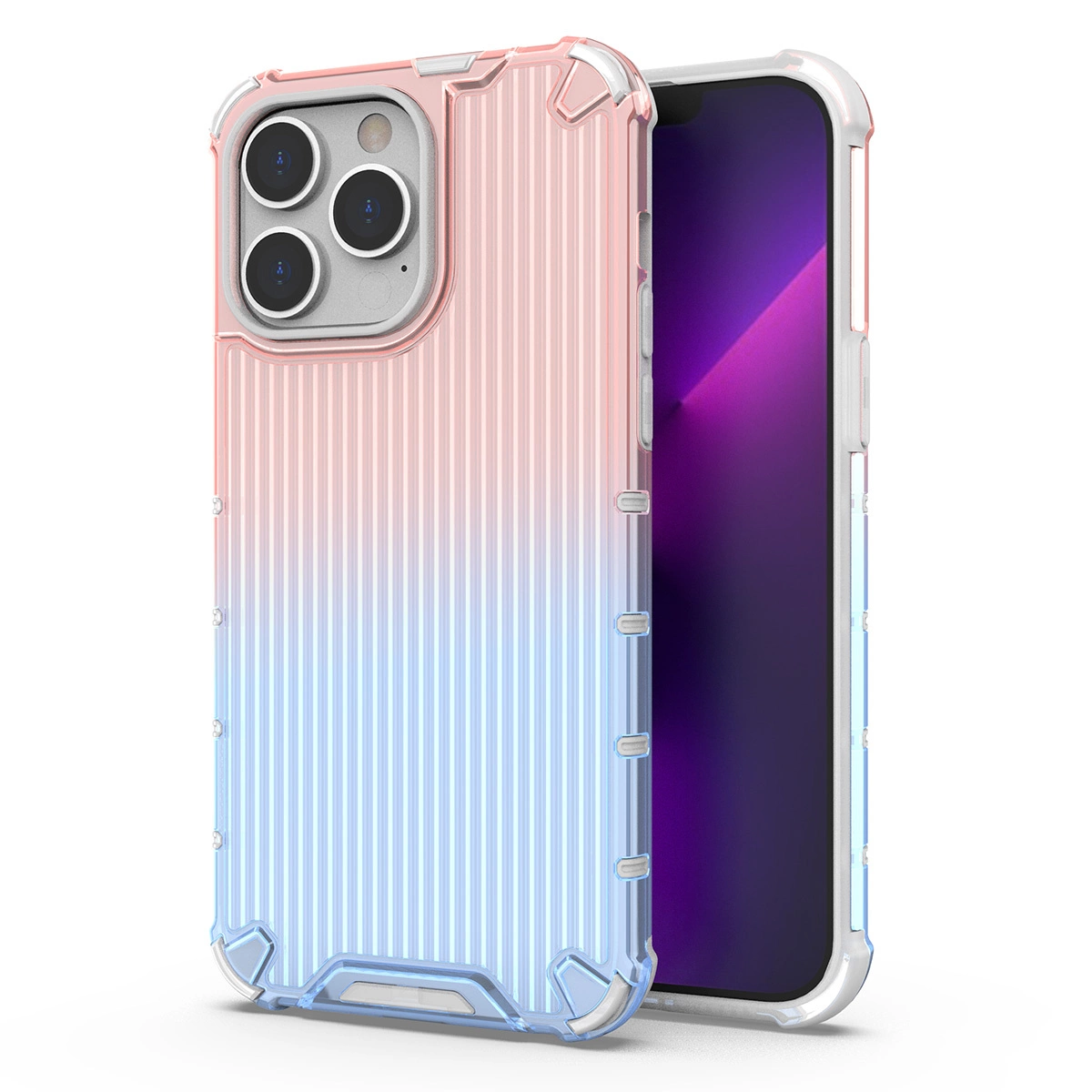 Ombre Protect Case for iPhone 13 Pro armored cover pink and blue