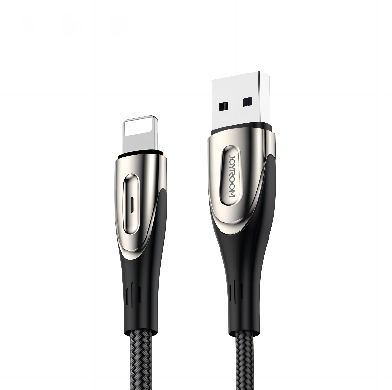 Joyroom Sharp Series S-M411 USB-A / Lightning Cable 2.4A 3m with Charging Indicator - Black