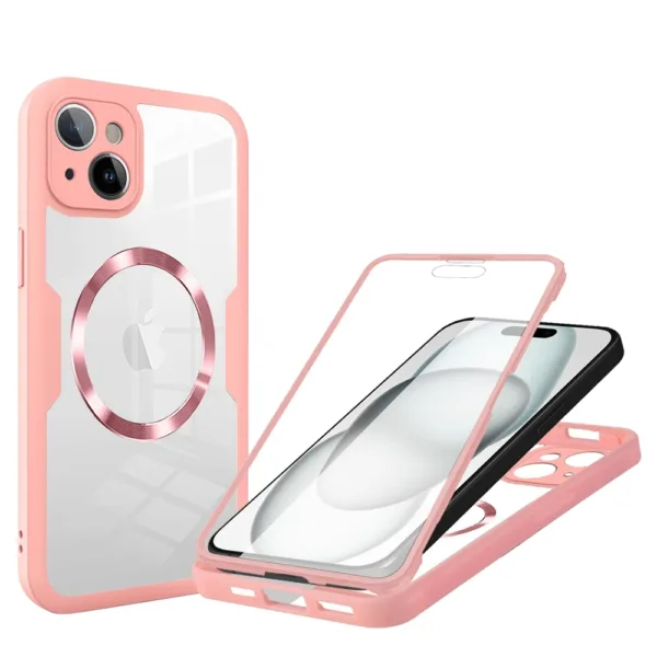 Techsuit - ColorVerse 360 MagSafe Series + Screen Protector - iPhone 15 - Pink