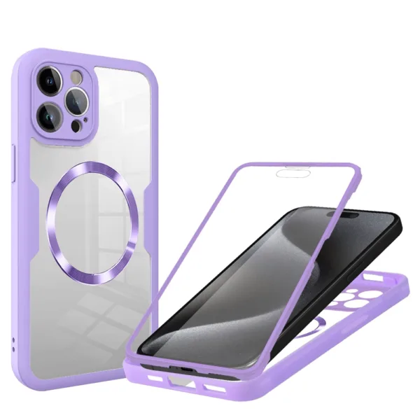 Techsuit - ColorVerse 360 MagSafe Series + Screen Protector - iPhone 15 Pro Max - Purple