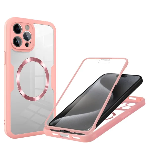 Techsuit - ColorVerse 360 MagSafe Series + Screen Protector - iPhone 15 Pro Max - Pink