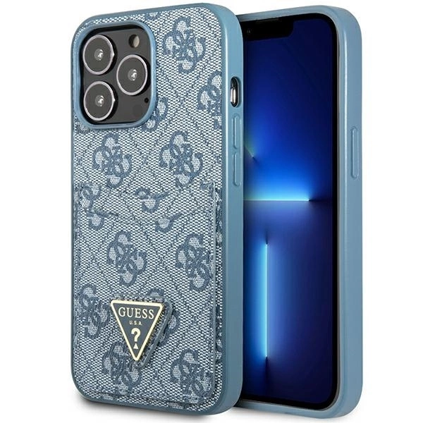 Guess GUHCP13XP4TPB iPhone 13 Pro Max 6.7" blue/blue hardcase 4G Triangle Logo Cardslot