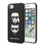 Karl Lagerfeld KLHCI8SAKICKCBK iPhone 7/8 / SE 2020 / SE 2022 black/black hardcase Saffiano Karl&Choupette Head