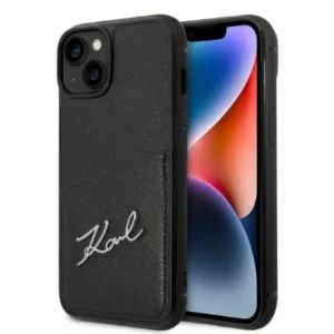 Karl Lagerfeld Signature Logo Cardslot case for iPhone 14 Plus - black