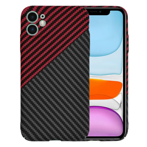 Techsuit - Carbonite FiberShell - iPhone 11 - Red Vortex