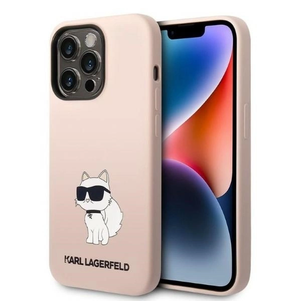 Karl Lagerfeld Silicone Choupette case for iPhone 14 Pro Max - pink