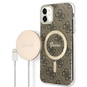 Set Guess GUBPN61H4EACSW Case+Charger iPhone 11 6.1" brown/brown hard case 4G Print MagSafe