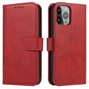 Magnet Case for Samsung Galaxy A34 5G cover with flip wallet stand red