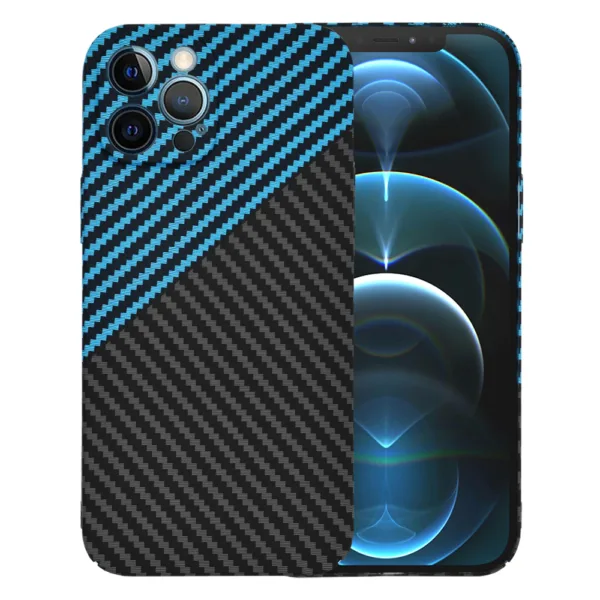 Techsuit - Carbonite FiberShell - iPhone 12 Pro Max - Blue Pulse