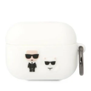 Karl Lagerfeld KLACAPSILKCW AirPods Pro cover white/white Silicone Karl & Choupette