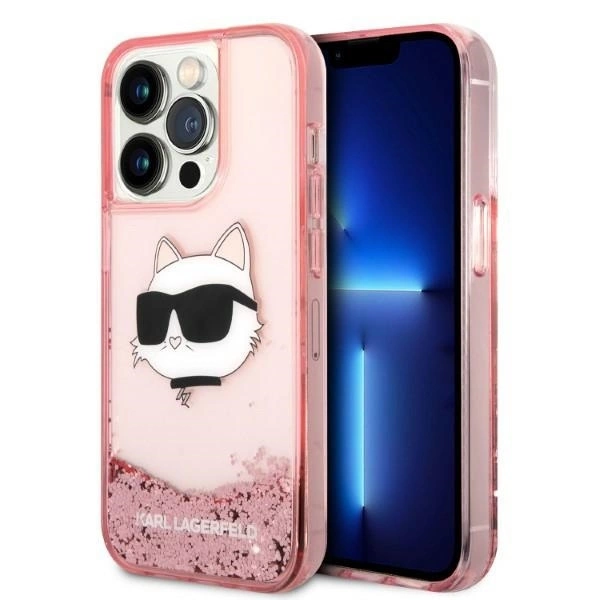 Karl Lagerfeld KLHCP14LLNCHCP iPhone 14 Pro 6.1" pink/pink hardcase Glitter Choupette Head