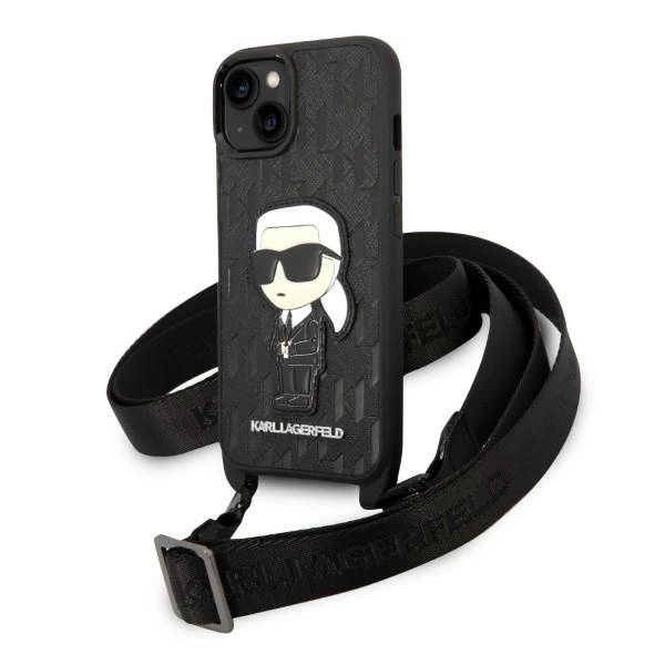 Karl Lagerfeld KLHCP14MSTKMK iPhone 14 Plus 6.7" black/black hardcase Monogram Ikonik Patch