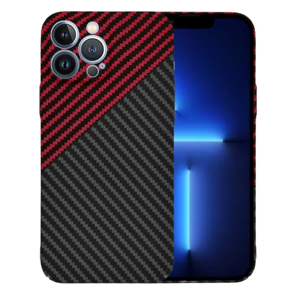 Techsuit - Carbonite FiberShell - iPhone 13 Pro Max - Red Vortex