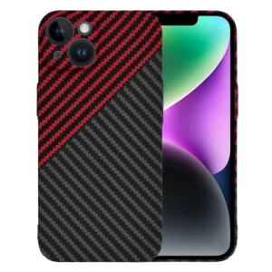 Techsuit - Carbonite FiberShell - iPhone 14 - Red Vortex