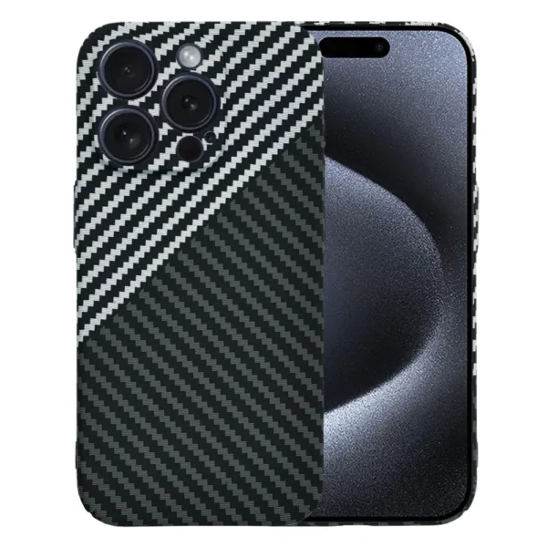 Techsuit - Carbonite FiberShell - iPhone 15 Pro - Stealth Gray