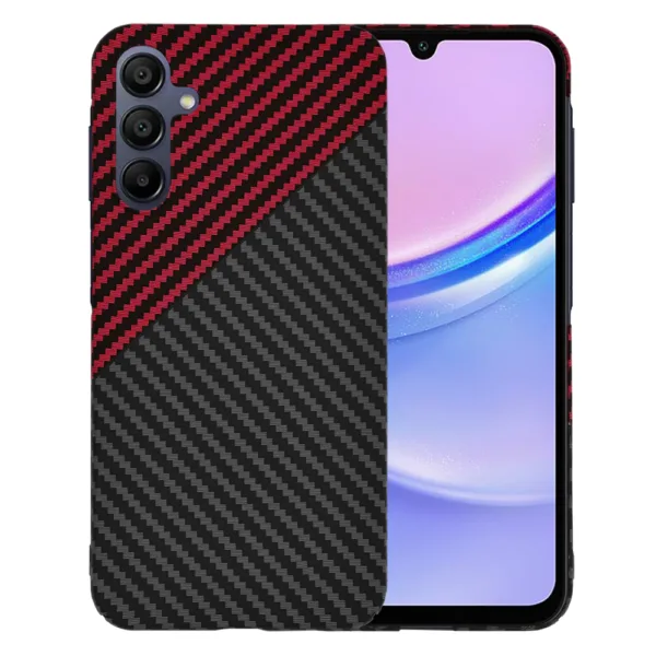 Techsuit - Carbonite FiberShell - Samsung Galaxy A15 4G / A15 5G - Red Vortex