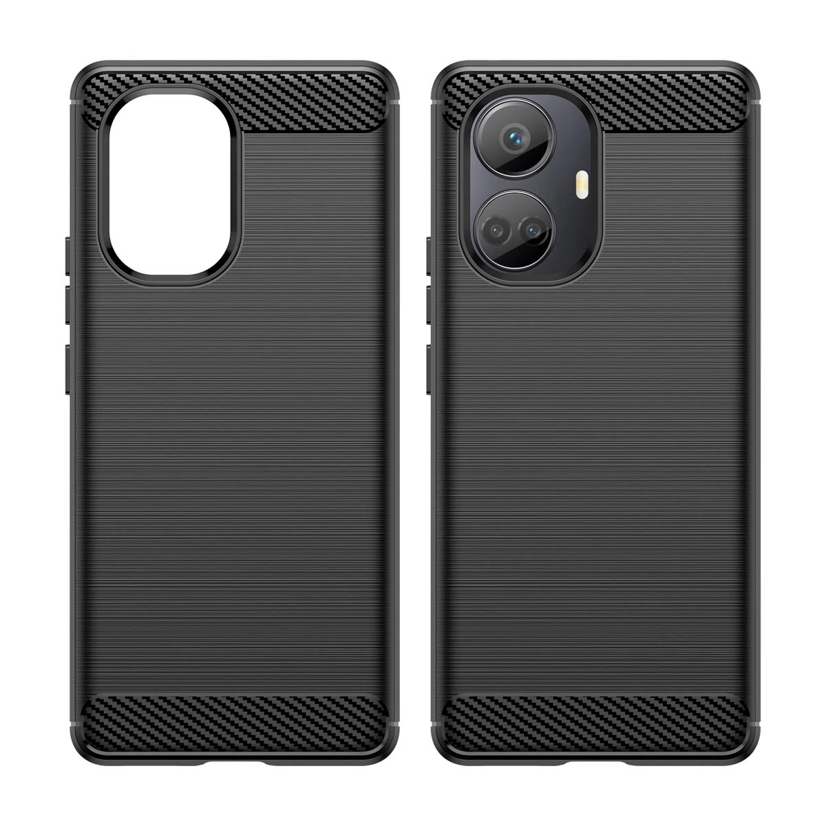 Carbon Case case for Realme 10 Pro+ flexible silicone carbon cover black