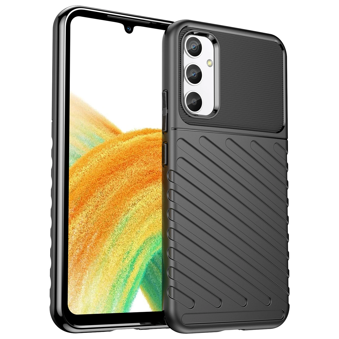 Thunder Case case for Samsung Galaxy A34 5G silicone armor case black