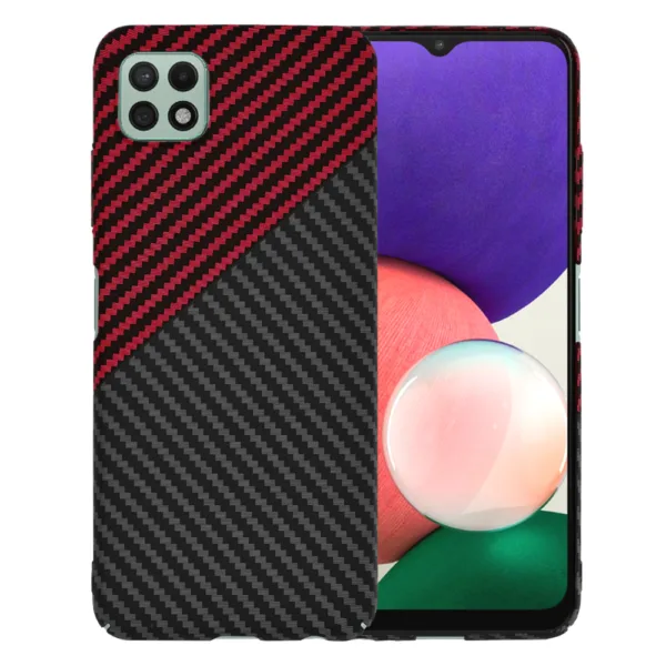 Techsuit - Carbonite FiberShell - Samsung Galaxy A22 5G - Red Vortex