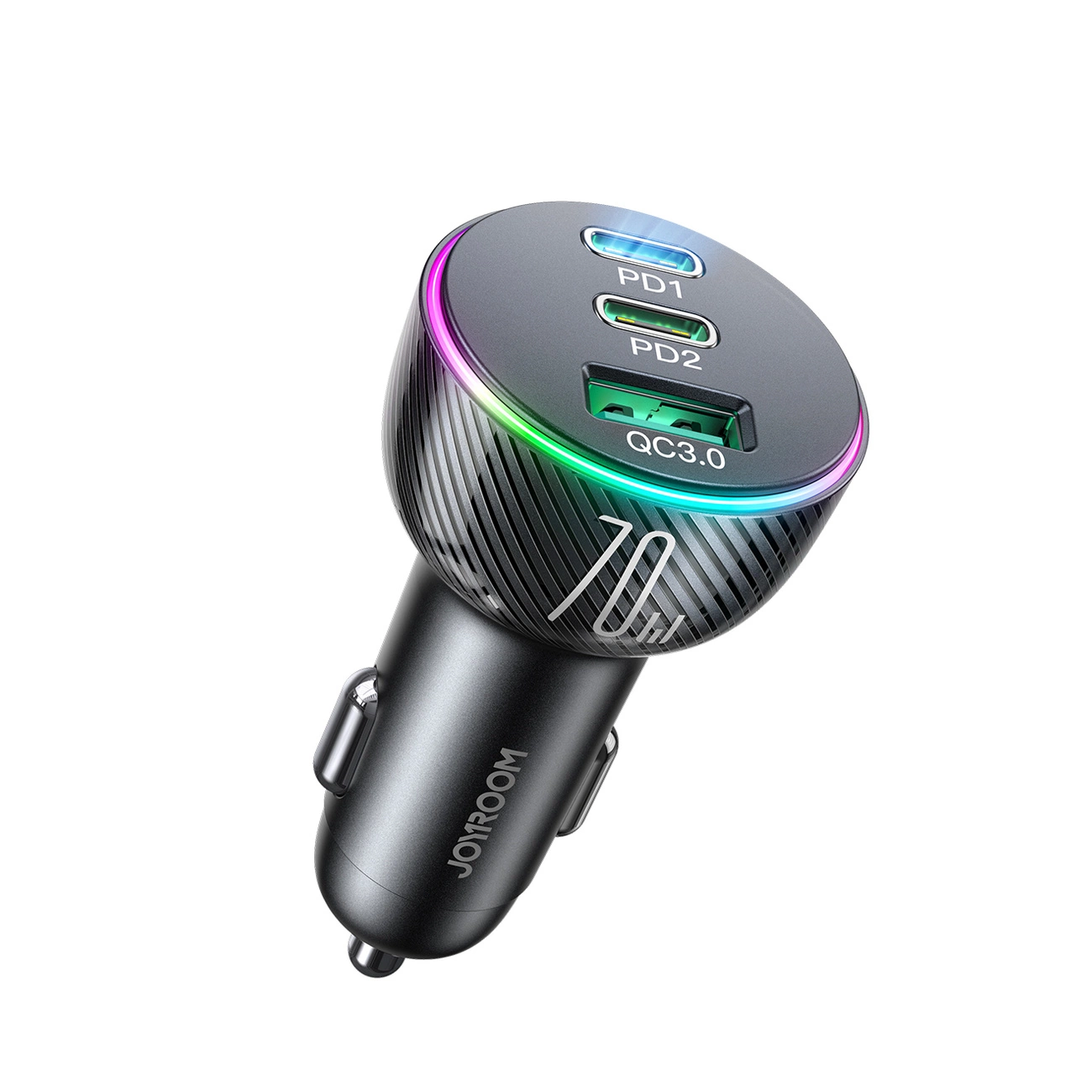 Joyroom car charger 70W with 3 ports: USB