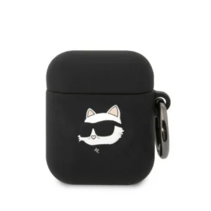 Karl Lagerfeld KLA2RUNCHK AirPods 1/2 cover black/black Silicone Choupette Head 3D