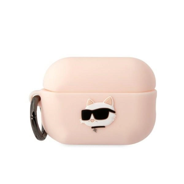 Karl Lagerfeld KLAP2RUNCHP AirPods Pro 2 cover pink/pink Silicone Choupette Head 3D