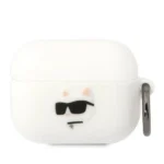 Karl Lagerfeld KLAPRUNCHH AirPods Pro cover white/white Silicone Choupette Head 3D