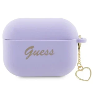 Guess GUAP2LSCHSU AirPods Pro 2 cover purple/purple Silicone Charm Heart Collection